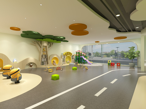  幼儿园活动室3d模型 
