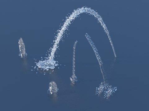  喷泉 涌泉 水景3d模型 