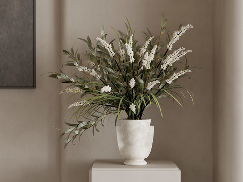 花瓶 花艺 插花 鲜花3d模型