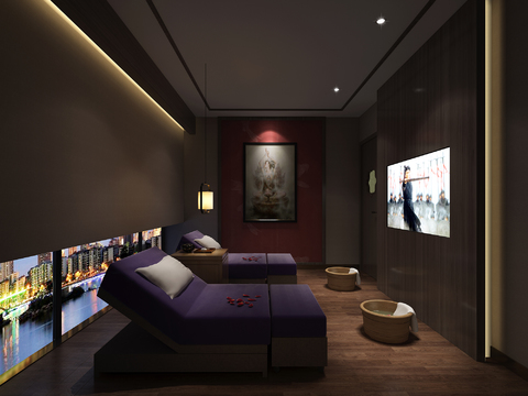  新中式足浴会所3d模型 