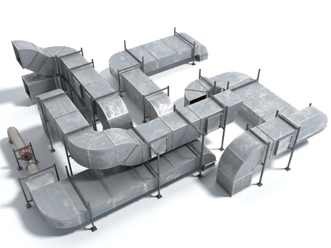  管道 空调出风管道 空调管道3d模型 