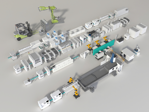  车间设备 工厂器材3d模型 