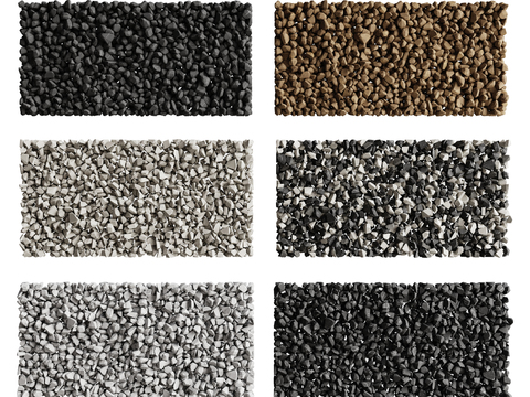  鹅卵石 碎石子 五花石3d模型 