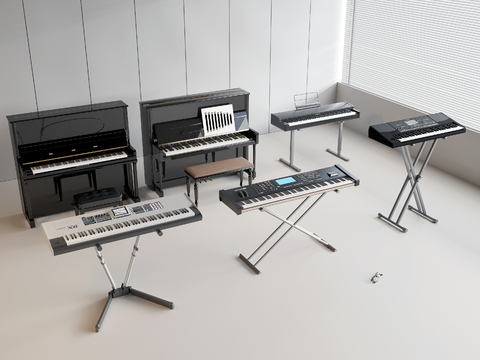  钢琴 电子琴3d模型 