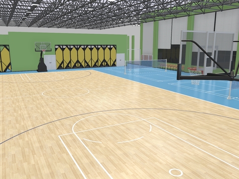  篮球馆 羽毛球馆3d模型 