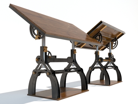  多功能桌 绘图桌 绘画桌 升降桌3d模型 