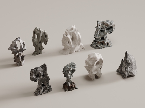  太湖石 景观石3d模型 