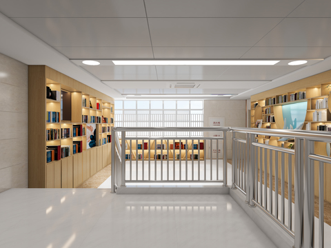  书吧 阅览室 图书馆3d模型 