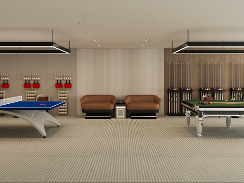  乒乓球场 球馆3d模型 