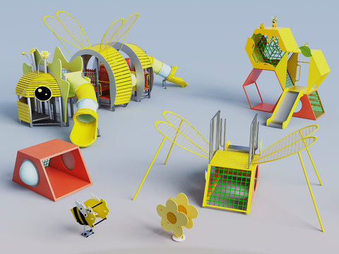  蜜蜂主题设备 游乐设施3d模型 