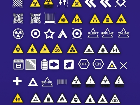  警示图案标语 标题3d模型 