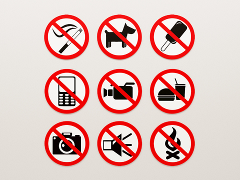  公共指示牌 标识牌 禁止牌3d模型 