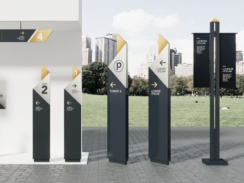  指引牌 立牌 导示牌3d模型 