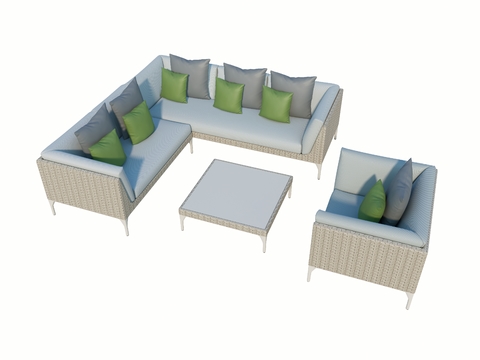  dedon 户外沙发 组合沙发3d模型 
