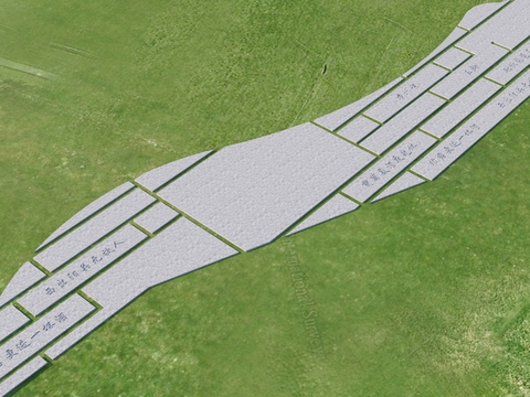  景观园路 公园汀步3d模型 