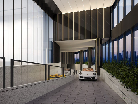  室内停车场入口3d模型 