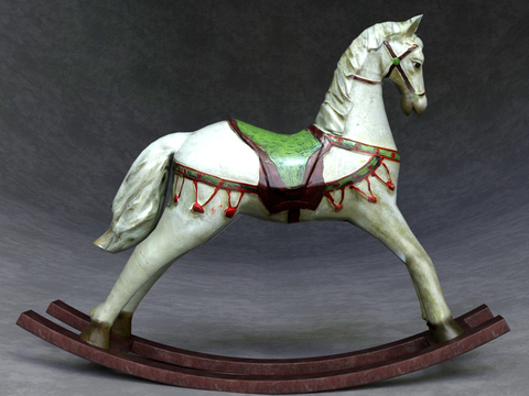  新中式唐三彩 骏马雕塑3d模型 