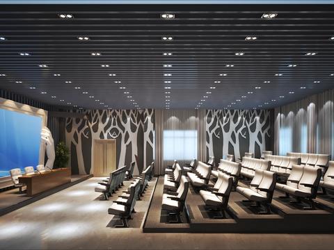  会议厅 报告厅 培训室3d模型 