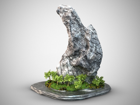  假山假石 景观石 园艺小品3d模型 
