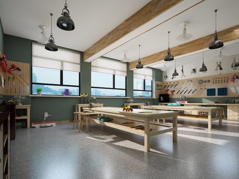  劳技教室 手工教室3d模型 