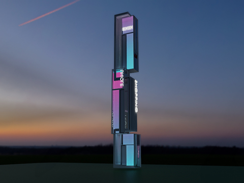  发光精神堡垒 路标 标识牌3d模型 