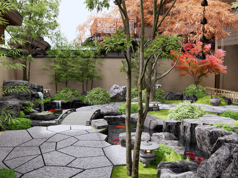  禅意花园 庭院景观3d模型 