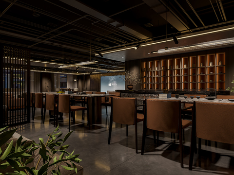  新中式茶楼 茶馆3d模型 