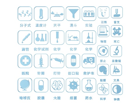  化学图标 化学图案 实验室标识牌3d模型 