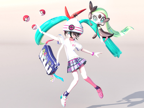  神奇宝贝少女 动漫人物 可爱人物3d模型 