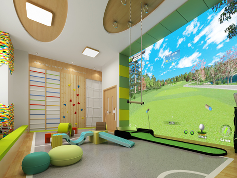  幼儿园 感统教室3d模型 