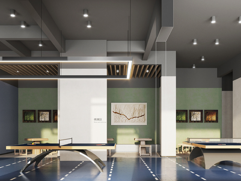  乒乓球室3d模型 