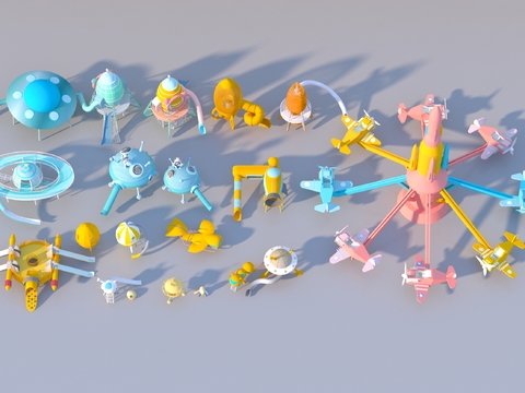  儿童滑梯 游乐设备3d模型 