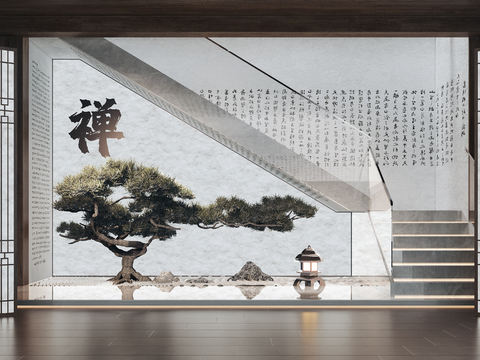  室内景观 松树造景3d模型 