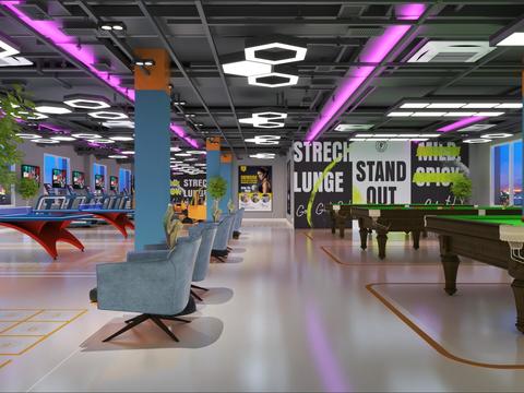  桌球馆 台球馆3d模型 