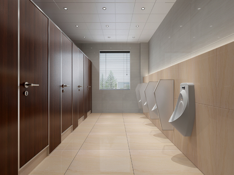  公共卫生间 洗手间3d模型 