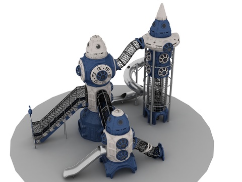  游乐设备 星际主题 滑梯3d模型 