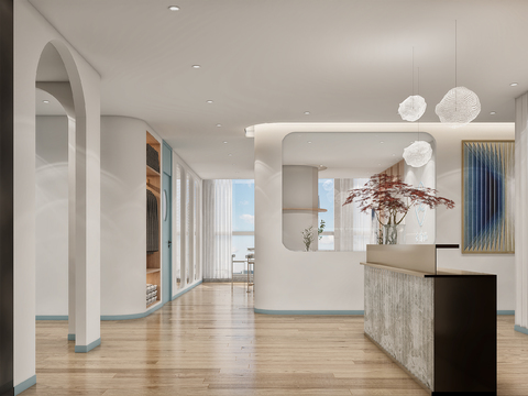  现代瑜伽室 瑜伽馆3d模型 