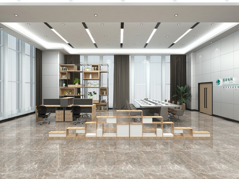  现代调控大厅 监控室3d模型 