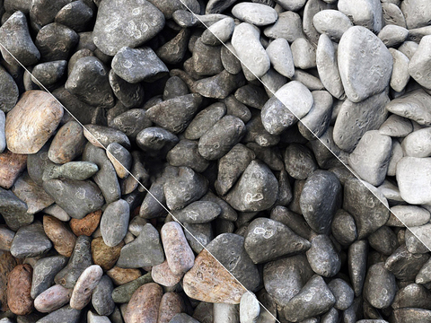  鹅卵石 石头 碎石子 水洗石3d模型 