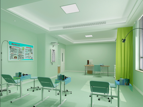  眼科医院 诊室3d模型 