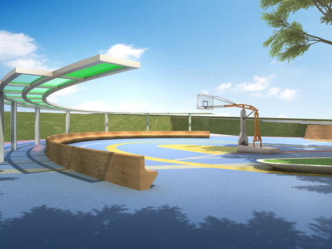  篮球场3d模型 