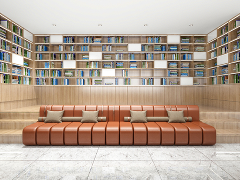  图书馆 阅览室3d模型 