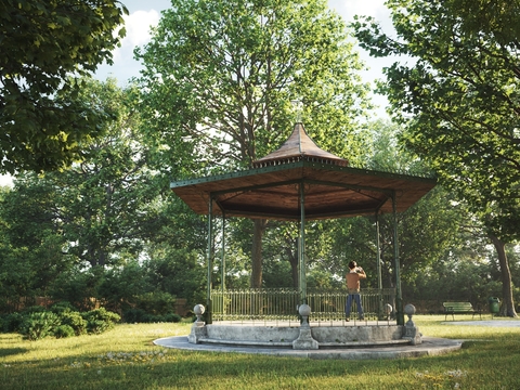  公园景观 林中小路3d模型 