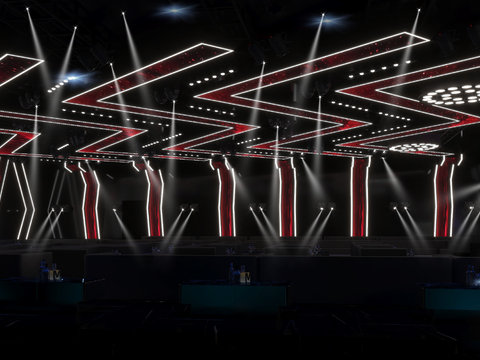  现代舞台3d模型 