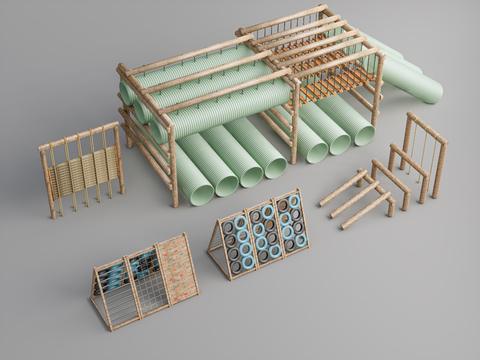  体能训练 儿童娱乐设施 3d模型 