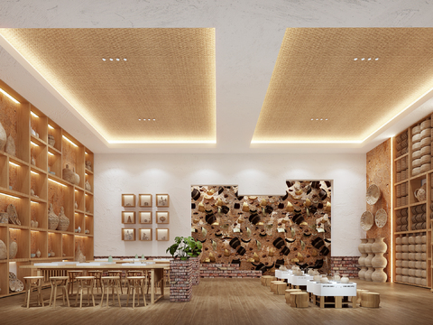  侘寂陶艺馆 手工艺馆3d模型 