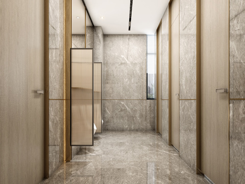  公共卫生间 公厕3d模型 