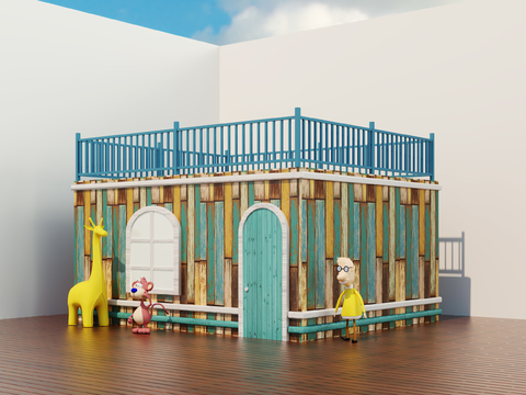  现代小木屋3d模型 