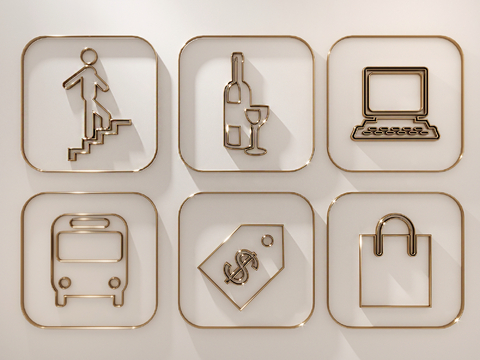  商场标识牌 导示牌 指示牌3d模型 