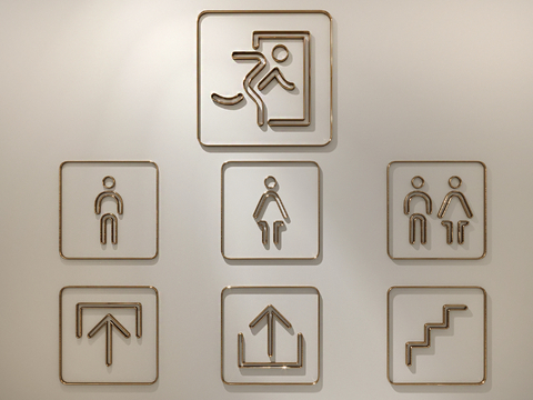  卫生间标识牌 导示牌 指示牌3d模型 